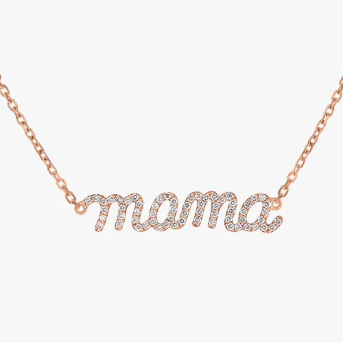 Mama Pendant Necklace - 18K Gold | VS Clarity Natural Diamonds - Image 5