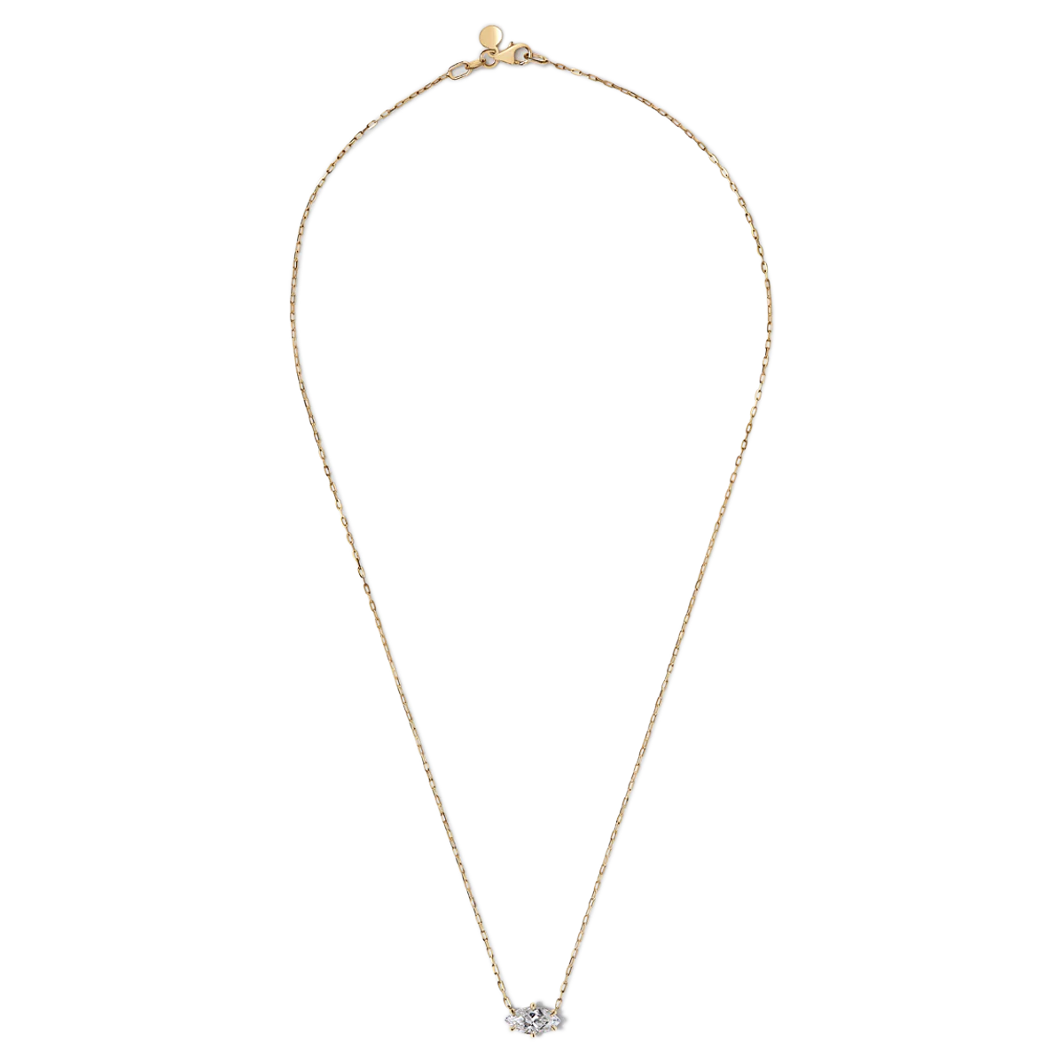 Marquise Cut Diamond Solitaire Pendant - 18K Gold - Image 4