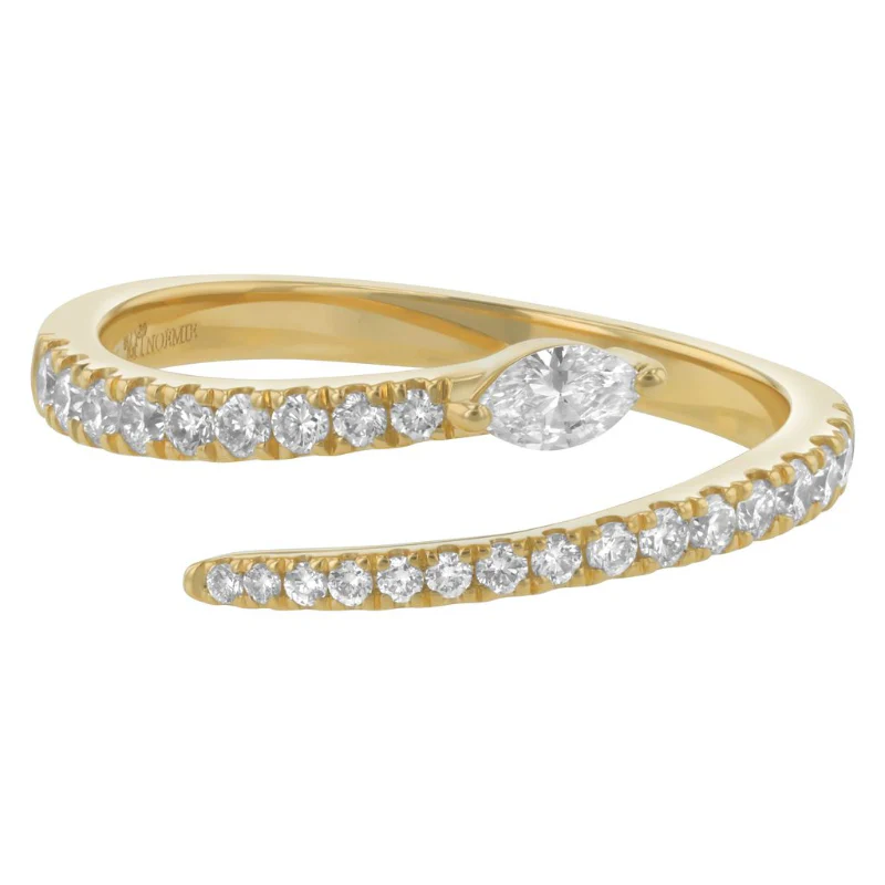 Marquise Spiral Pavé Diamond Ring - 18K Gold | VS Clarity Natural Diamonds - Image 2