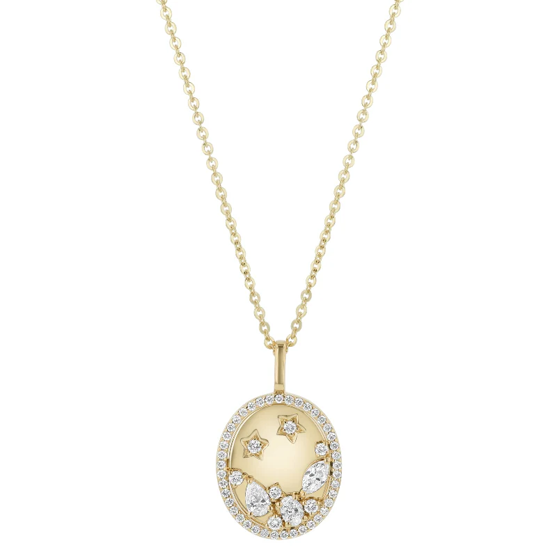 Multi Shape Diamond Constellation Pendant - 14K Gold | VS Clarity Lab Grown Diamonds