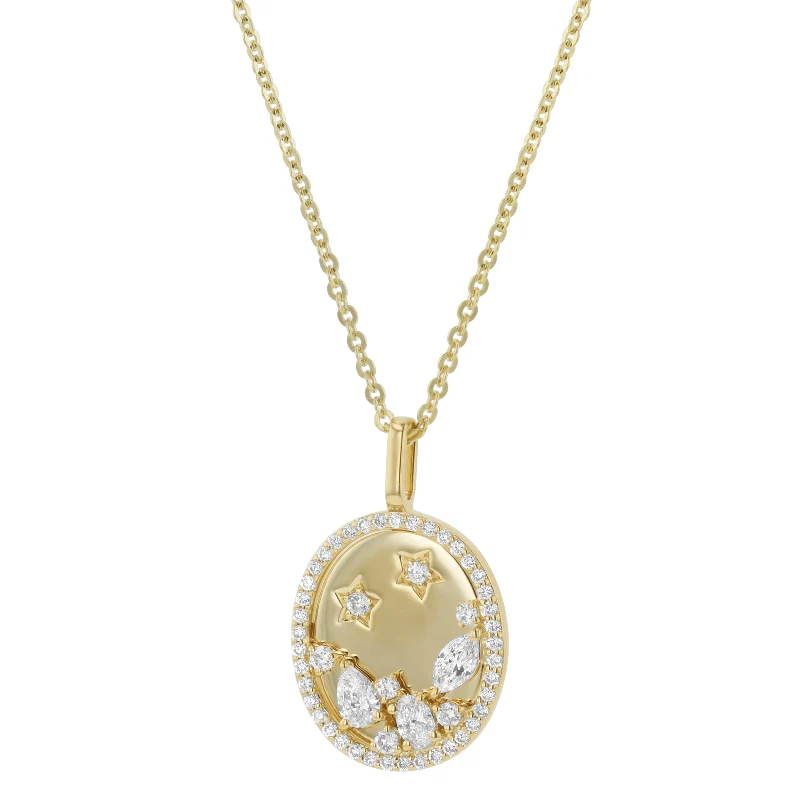 Multi Shape Diamond Constellation Pendant - 14K Gold | VS Clarity Lab Grown Diamonds - Image 3