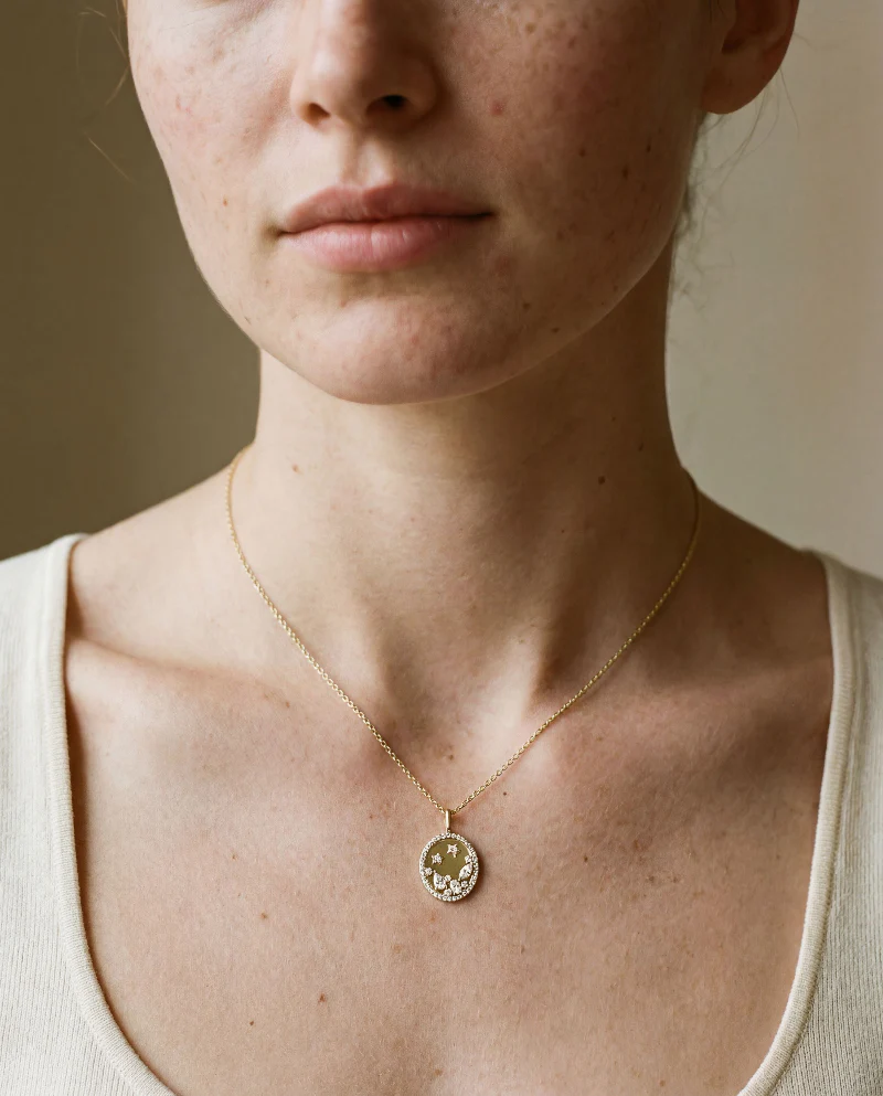 Multi Shape Diamond Constellation Pendant - 14K Gold | VS Clarity Lab Grown Diamonds - Image 4