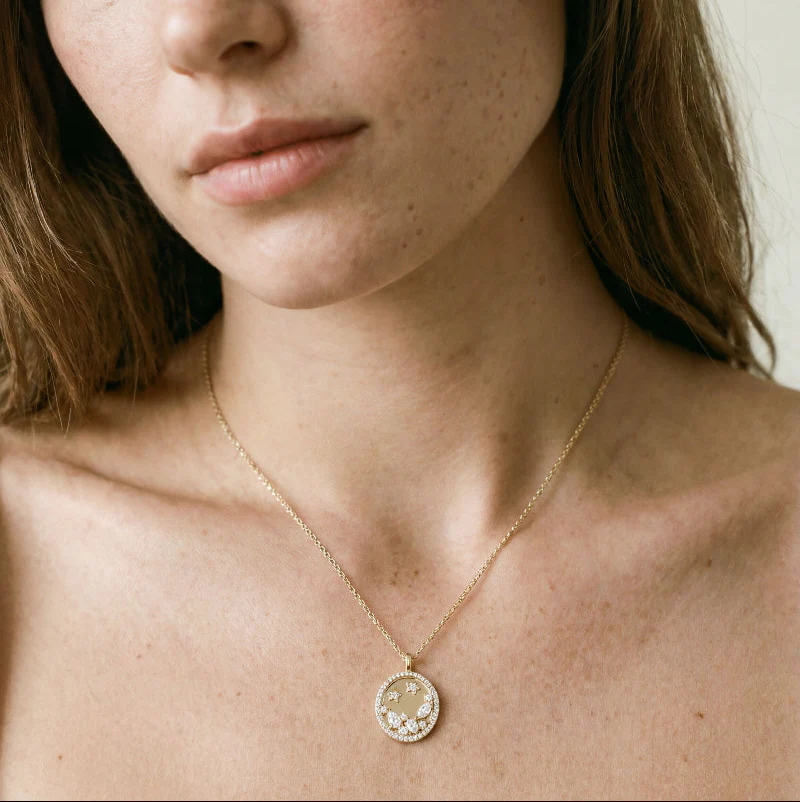 Multi Shape Diamond Constellation Pendant - 18K Gold | VS Clarity Natural Diamonds