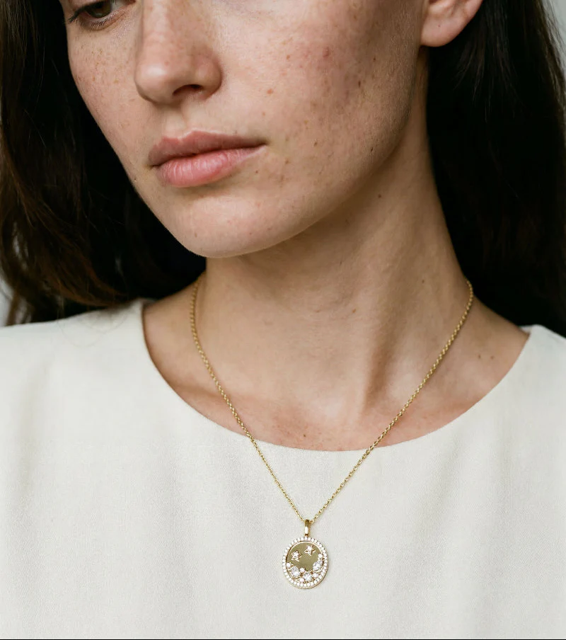 Multi Shape Diamond Constellation Pendant - 18K Gold | VS Clarity Natural Diamonds - Image 2