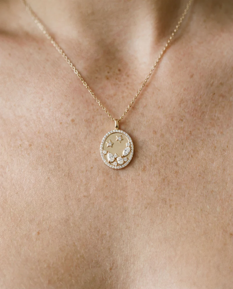 Multi Shape Diamond Constellation Pendant - 18K Gold | VS Clarity Natural Diamonds - Image 6