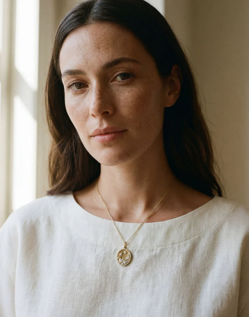 Multi Shape Diamond Constellation Pendant - 18K Gold | VS Clarity Natural Diamonds - Image 7