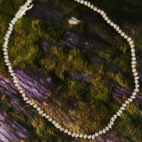 Multi Shape Diamond Tennis Necklace - 18K Gold | VS Clarity Natural Diamonds - Image 3