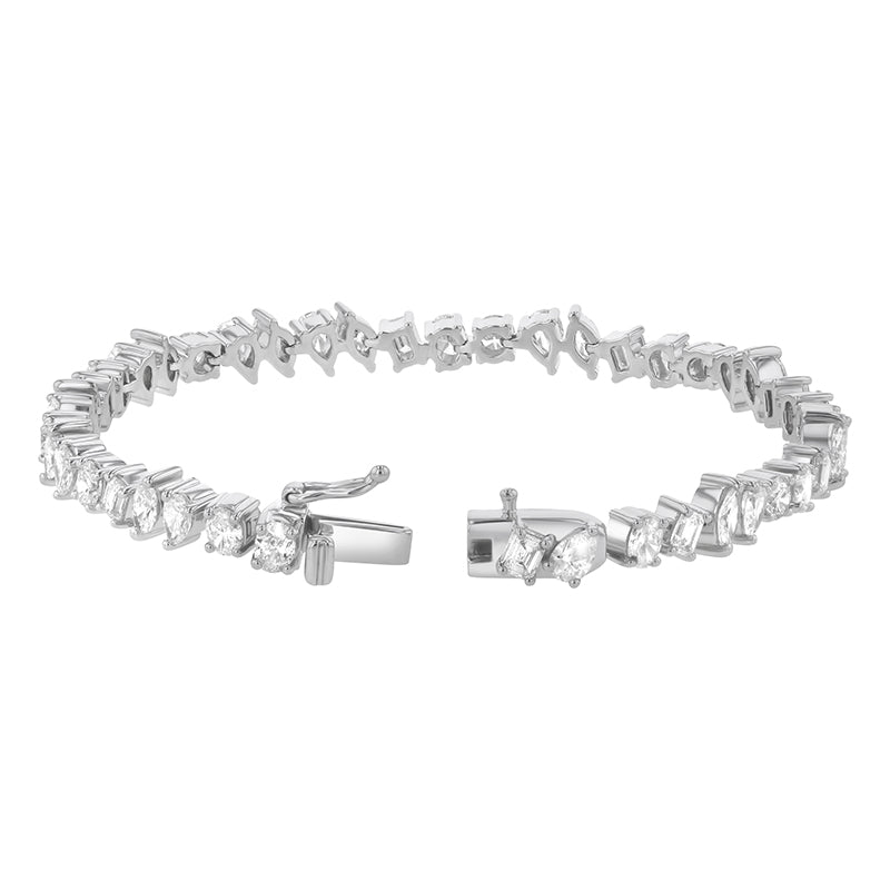 Multi Shape Diamonds Tennis Bracelet - 18K Gold | VS Clarity Natural Diamonds - Image 5