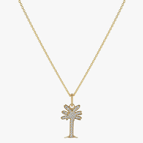 Noémie Palm Tree Diamond Necklace - 18K Gold | VS Clarity Natural Diamonds - Image 3