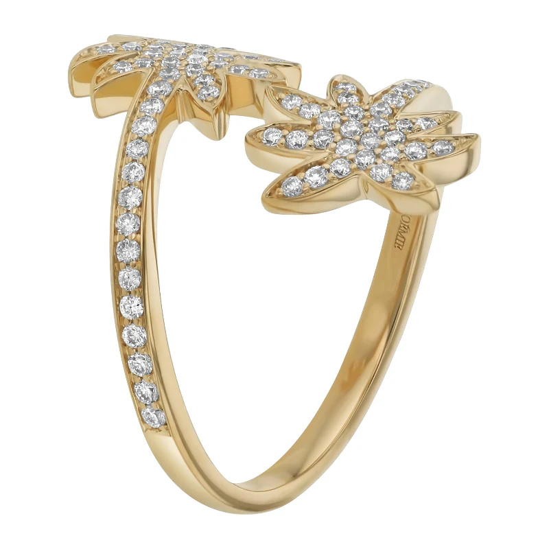 Noémie Palm Tree Diamond Spiral Ring - 18K Gold | VS Clarity Natural Diamonds - Image 3