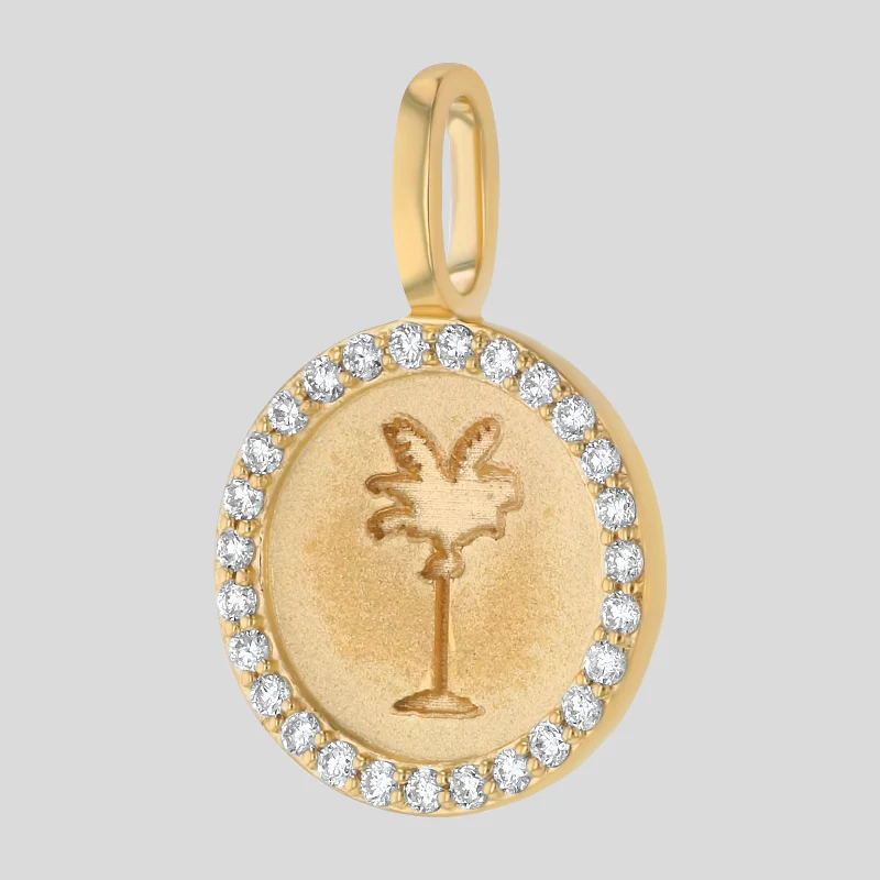 Noémie Palm Tree Diamond Medallion - 18K Gold | VS Clarity Natural Diamonds - Image 5