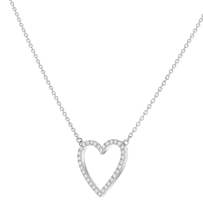 Diamond Open Heart Necklace - 18K Gold | VS Clarity Natural Diamonds - Image 3