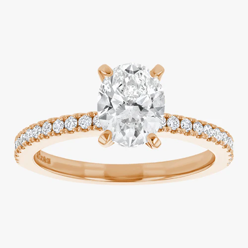 Oval Cut Engagement Ring - 18K Gold - Image 3