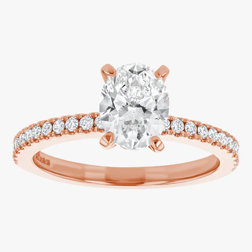 Oval Cut Engagement Ring - 18K Gold - Image 4