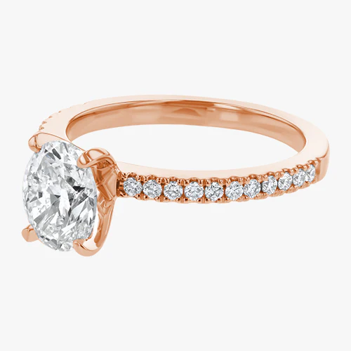 Oval Cut Engagement Ring - 18K Gold - Image 5