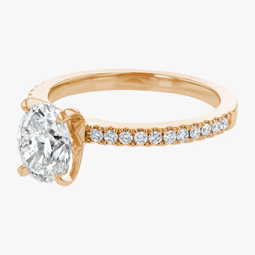 Oval Cut Engagement Ring - 18K Gold - Image 9