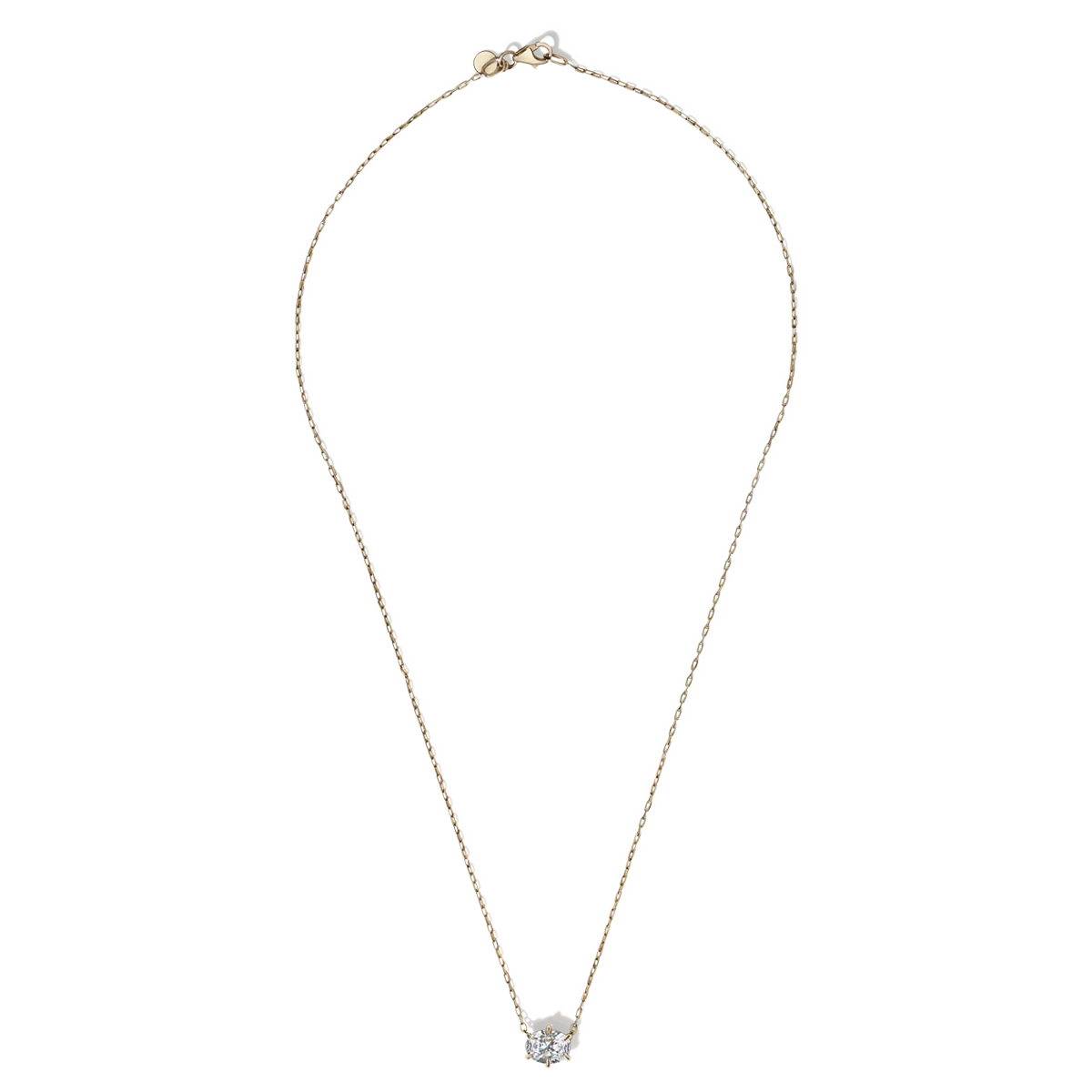 Oval Cut Diamond Solitaire Pendant - 18K Gold - Image 4