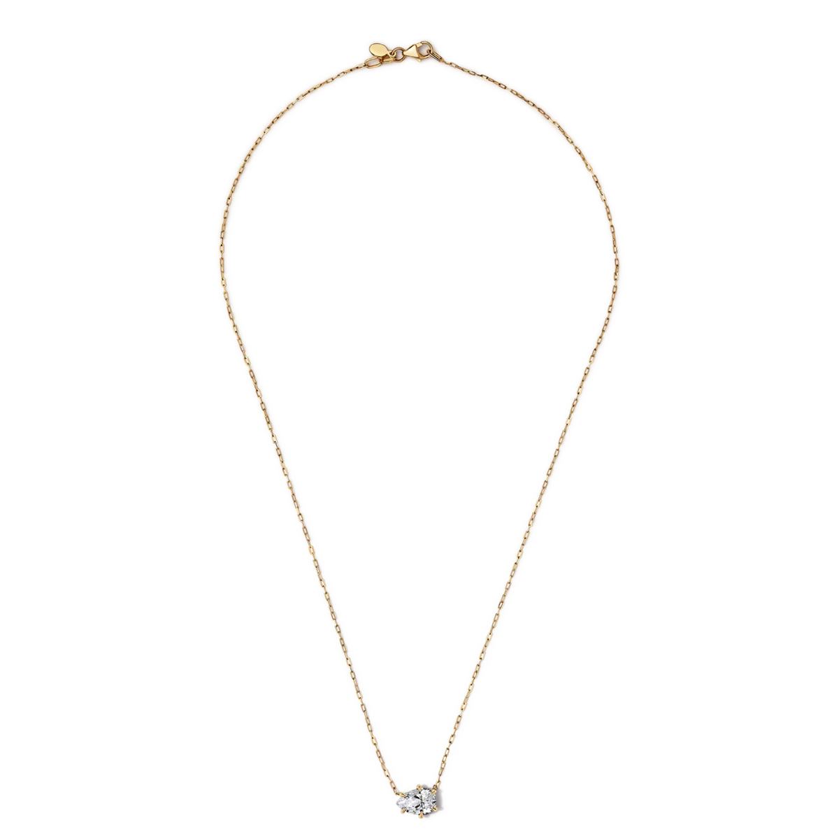 Pear Cut Diamond Solitaire Pendant - 18K Gold - Image 4