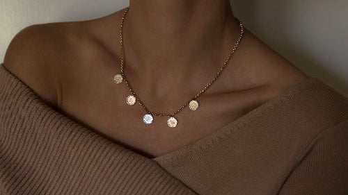 Personalized Diamond Medallion Necklace - 18K Gold | VS Clarity Natural Diamonds - Image 4