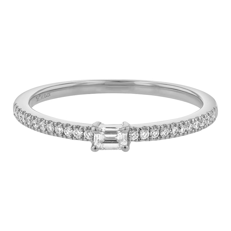 Petite Emerald Cut Diamond Ring - 18K Gold | VS Clarity Natural Diamonds - Image 3
