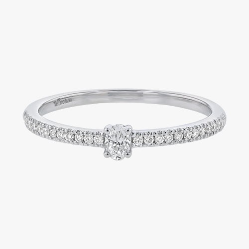 Petite Oval Cut Diamond Ring - 18K Gold | VS Clarity Natural Diamonds - Image 6