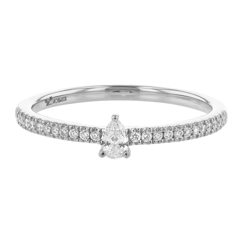 Petite Pear Cut Diamond Ring - 18K Gold | VS Clarity Natural Diamonds - Image 3
