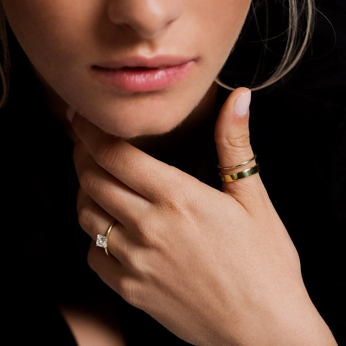 Noémie Solitaire Pick Your Diamond Shape Engagement Ring - 18K Gold - Image 24
