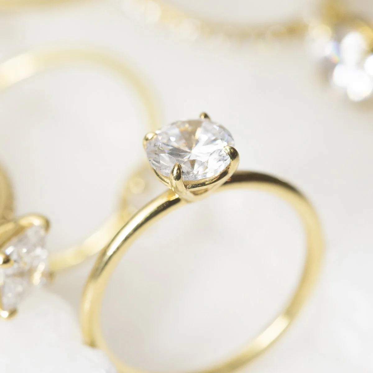 Noémie Solitaire Pick Your Diamond Shape Engagement Ring - 18K Gold - Image 37