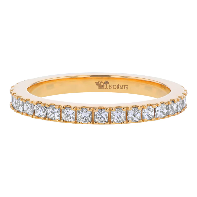 Princess Cut Diamond Eternity Band Ring - 18K Gold | VS Clarity Natural Diamonds - Image 3