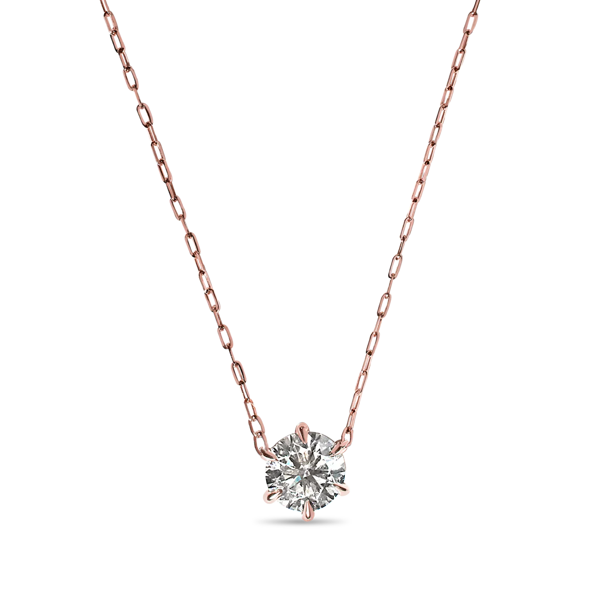 Round Diamond Solitaire Pendant - 18K Gold - Image 3