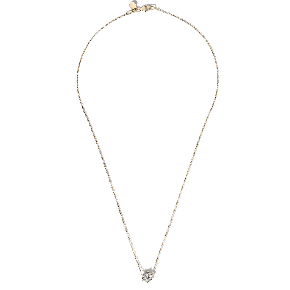 Round Diamond Solitaire Pendant - 18K Gold - Image 8