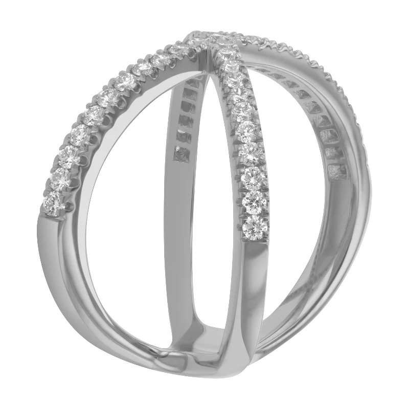 Round Diamonds Criss Cross Ring - 14K Gold | VS Clarity Lab Grown Diamonds - Image 10