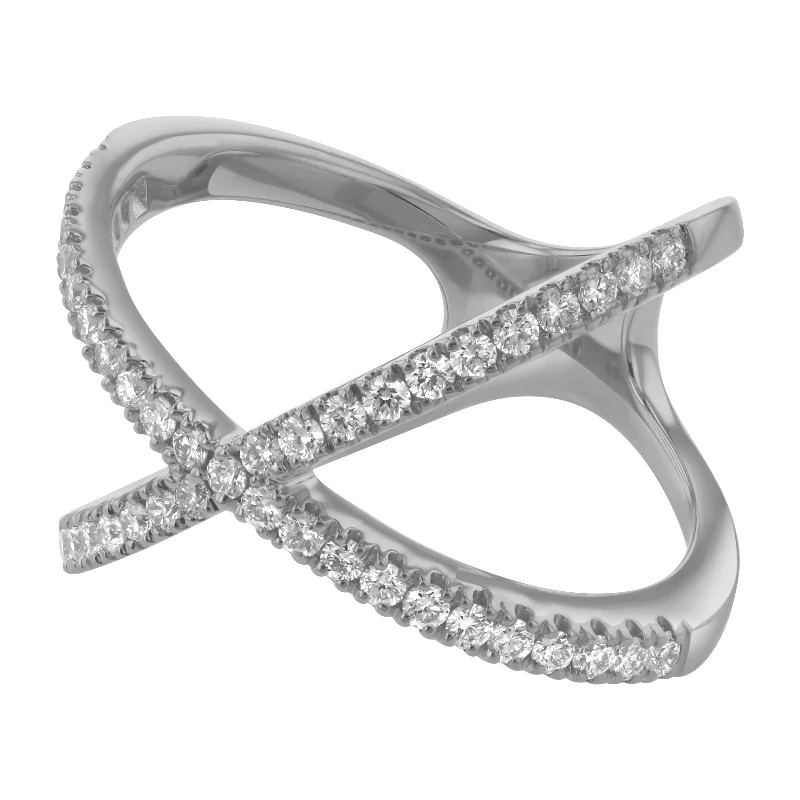 Round Diamonds Criss Cross Ring - 14K Gold | VS Clarity Lab Grown Diamonds - Image 9