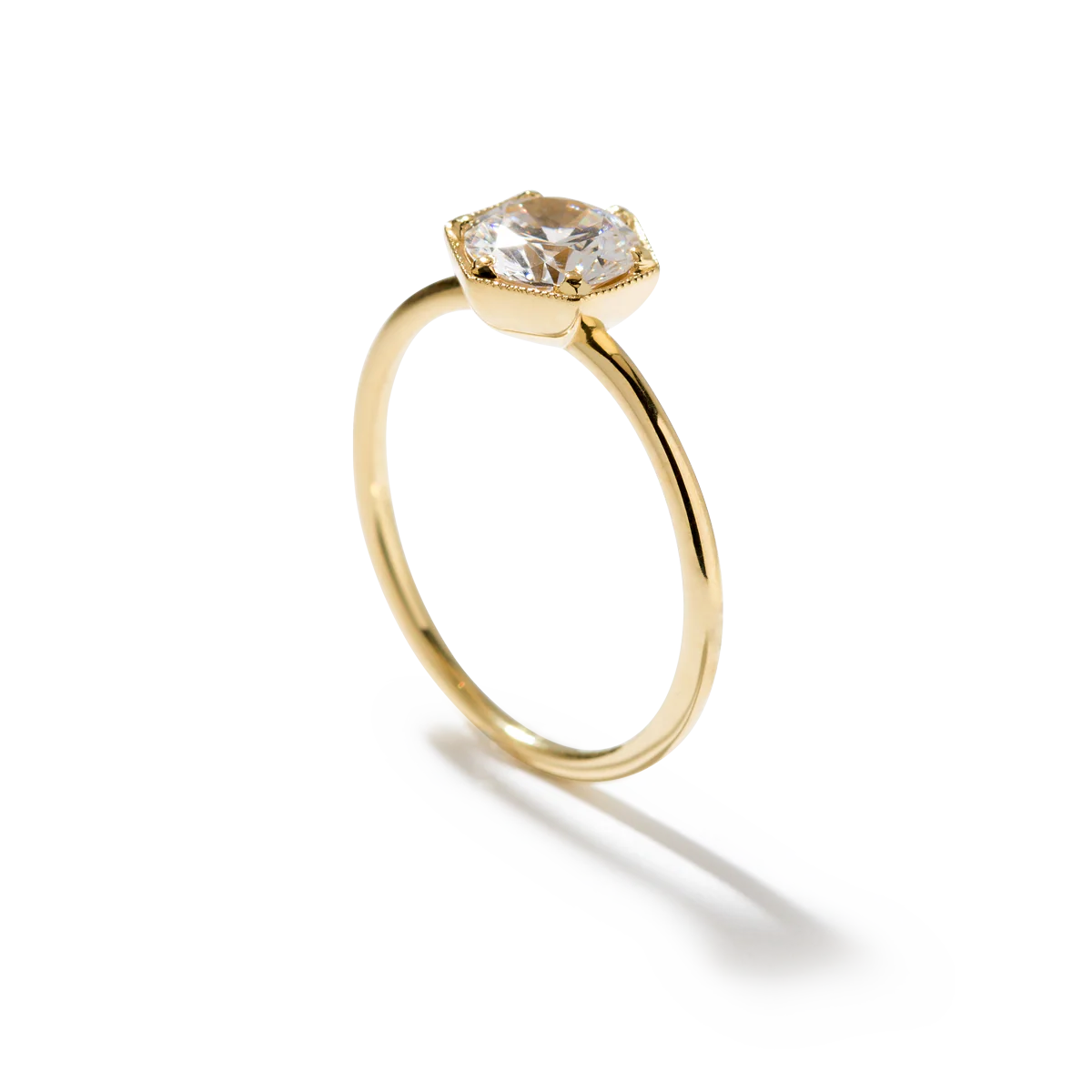 Selene Moonlight Round Diamond Engagement Ring - 18K Gold - Image 11