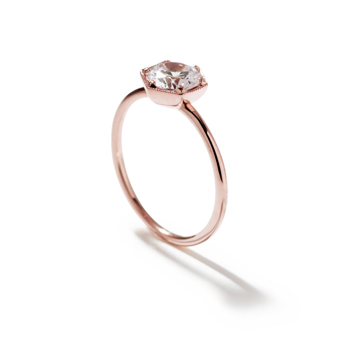 Selene Moonlight Round Diamond Engagement Ring - 18K Gold - Image 14