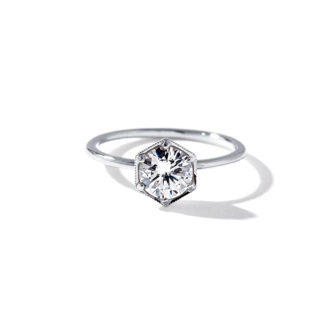 Selene Moonlight Round Diamond Engagement Ring - 18K Gold - Image 3