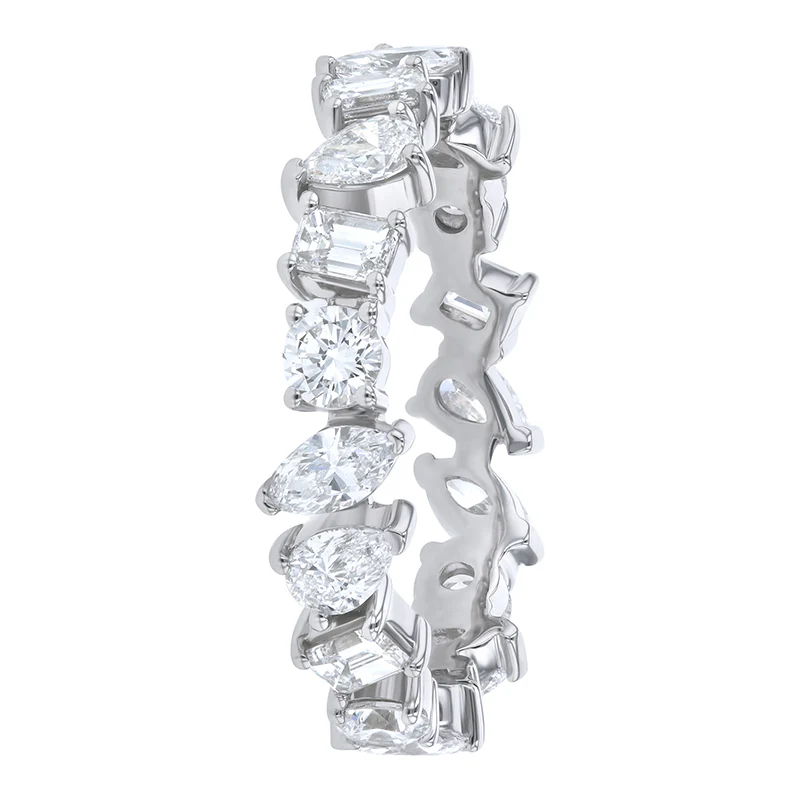 Multi Shape Diamond Eternity Ring - Sterling Silver | VS Clarity Lab Diamonds - Image 3