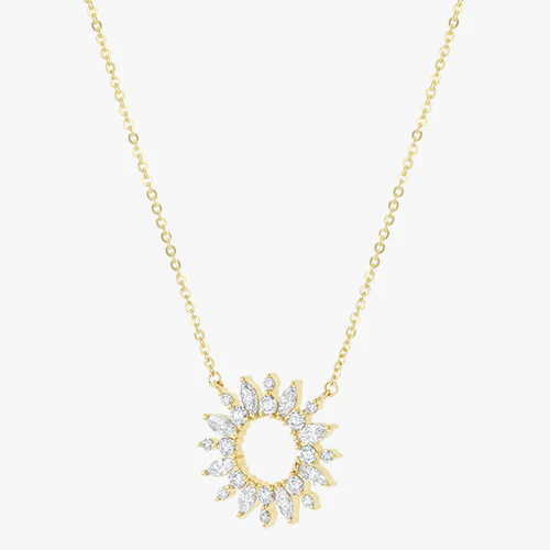 Sunburst Diamond Necklace - 18K Gold | VS Clarity Natural Diamonds - Image 3