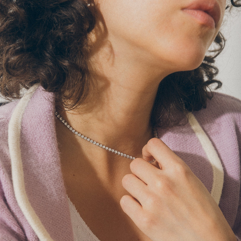 5 Carat Diamond Tennis Necklace - 18K Gold | VS Clarity Natural Diamonds - Image 4