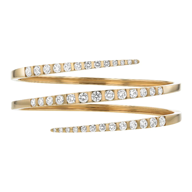 Graduated Diamond Spiral Cuff - 18K Gold | VS Clarity Natural Diamonds - Image 7