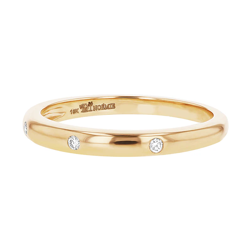 3 Diamonds Stacking Ring - 18K Gold | VS Clarity Natural Diamonds - Image 4