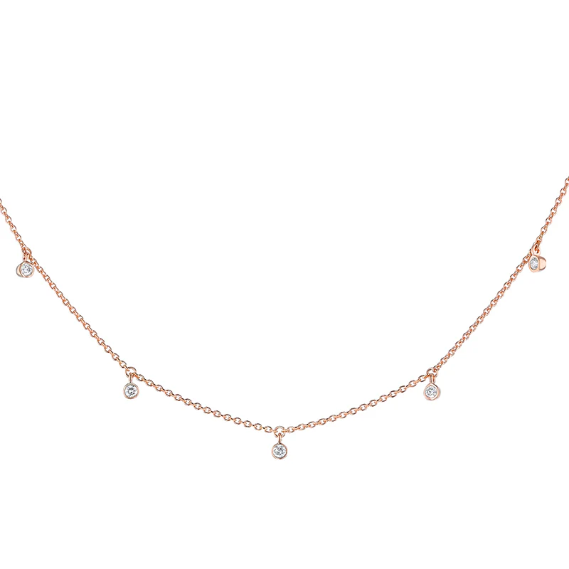 5 Diamond Necklace - 18K Gold | VS Clarity Natural Diamonds - Image 3