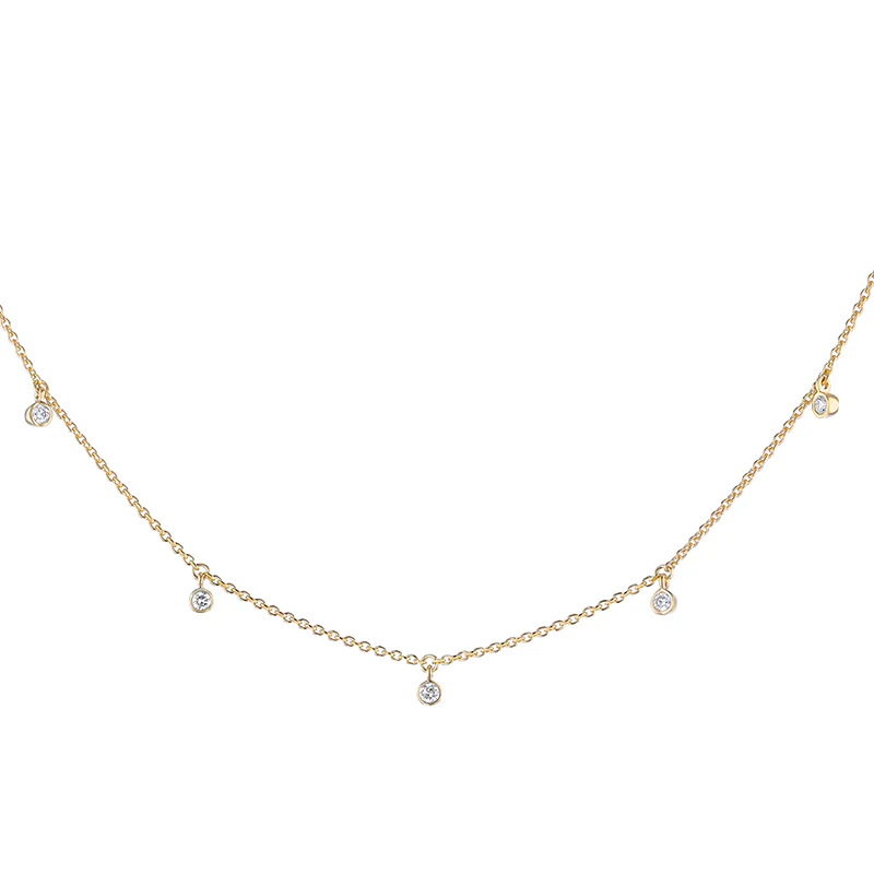5 Diamond Necklace - 18K Gold | VS Clarity Natural Diamonds - Image 4