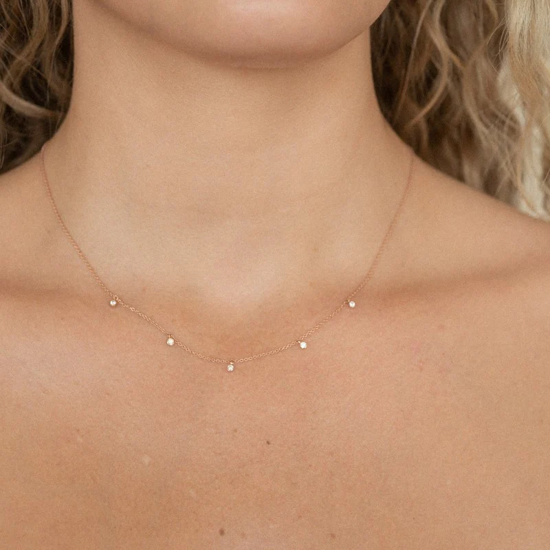 5 Diamond Necklace - 18K Gold | VS Clarity Natural Diamonds - Image 7