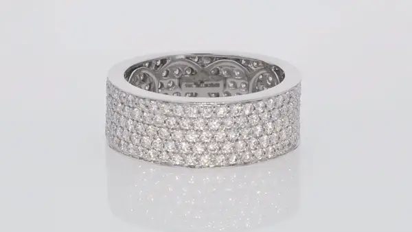 5-Row White Diamond Band - 18K Gold | VS Clarity Natural Diamonds - Image 5