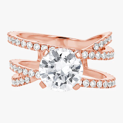 Criss Cross Engagement Ring - 18K Gold - Image 4