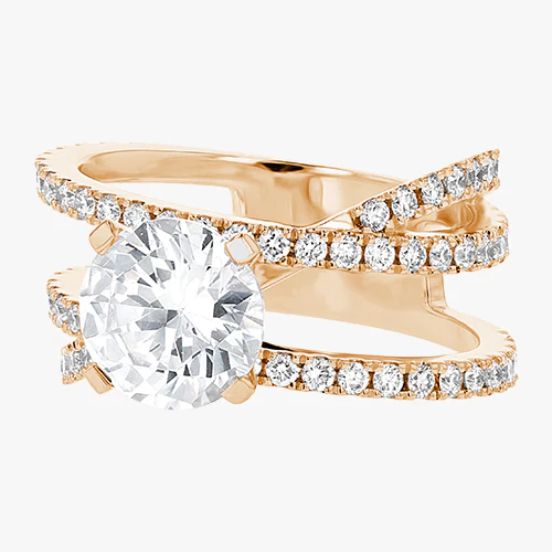 Criss Cross Engagement Ring - 18K Gold - Image 7