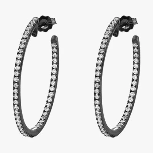 1 Carat Diamond Hoop Earrings - 18K Gold | VS Clarity Natural Diamonds - Image 5