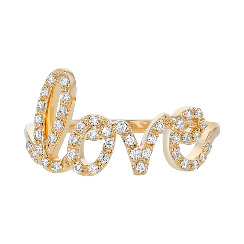 Diamond Love Ring - 18K Gold | VS Clarity Natural Diamonds - Image 2