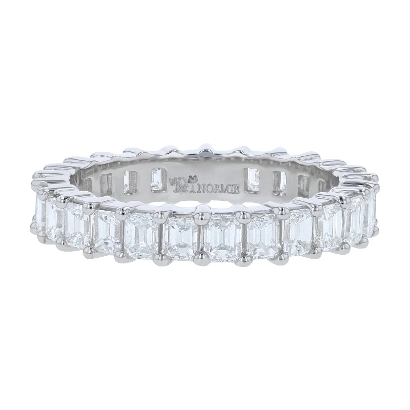 Emerald Cut Eternity Band - 18K Gold | VS Clarity Natural Diamonds - Image 2